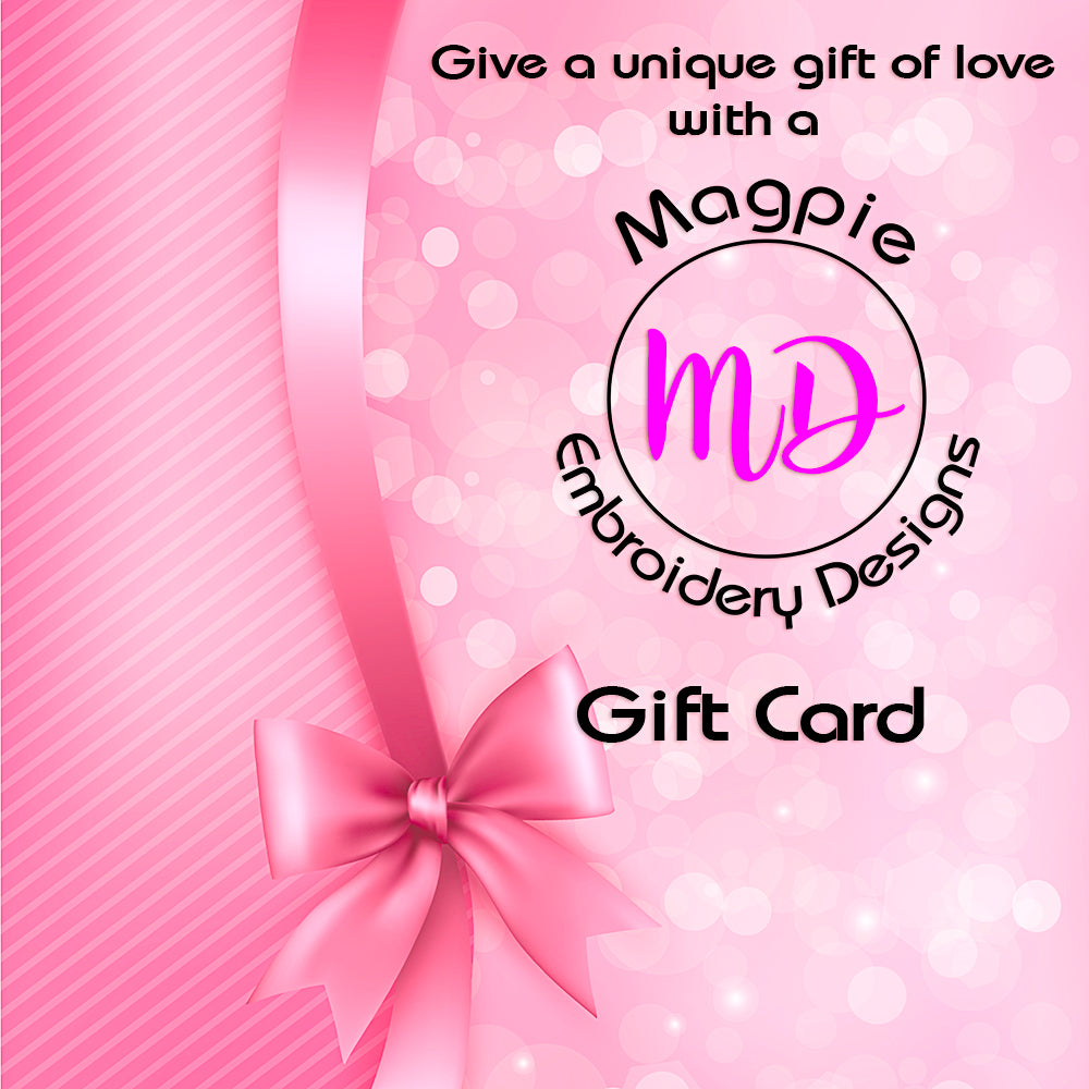 Magpie Embroidery Designs Gift Card
